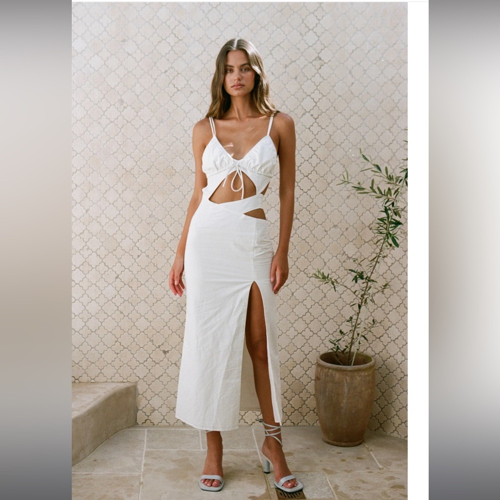Sabo Senati White Cut‎ Out Dress Medium